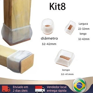 [BR Envio Imediato] Kit 8 Protetor Móveis Pé Mesa De Feltro De Silicone E Capa Para Pés De Cadeira