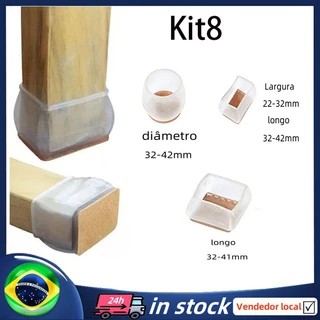 [BR Envio Em 24h] Kit 8 Protetores De Pernas De Mesa De Móveis De Feltro De Silicone E Capas Para Cadeira