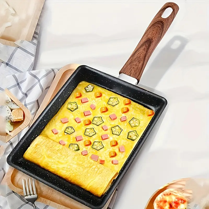 Panela frigideira Japonesa Antiaderente quadrada para Omelete