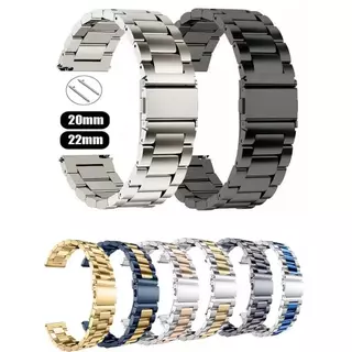 Pulseira De 20mm 22mm Para Samsung Galaxy Watch 42mm/46mm Pulseiras De Metal De Aço Inoxidável Com Três Contas