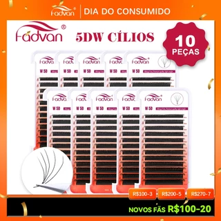 10 pcs FADVAN 5D W Pestanas Extensão De Atacado