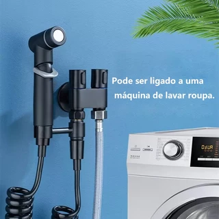 KIT BANHEIRO Ducha Higiênica Duas Saídas De 1/2 Válvula Dupla Conjunto De Pulverizador