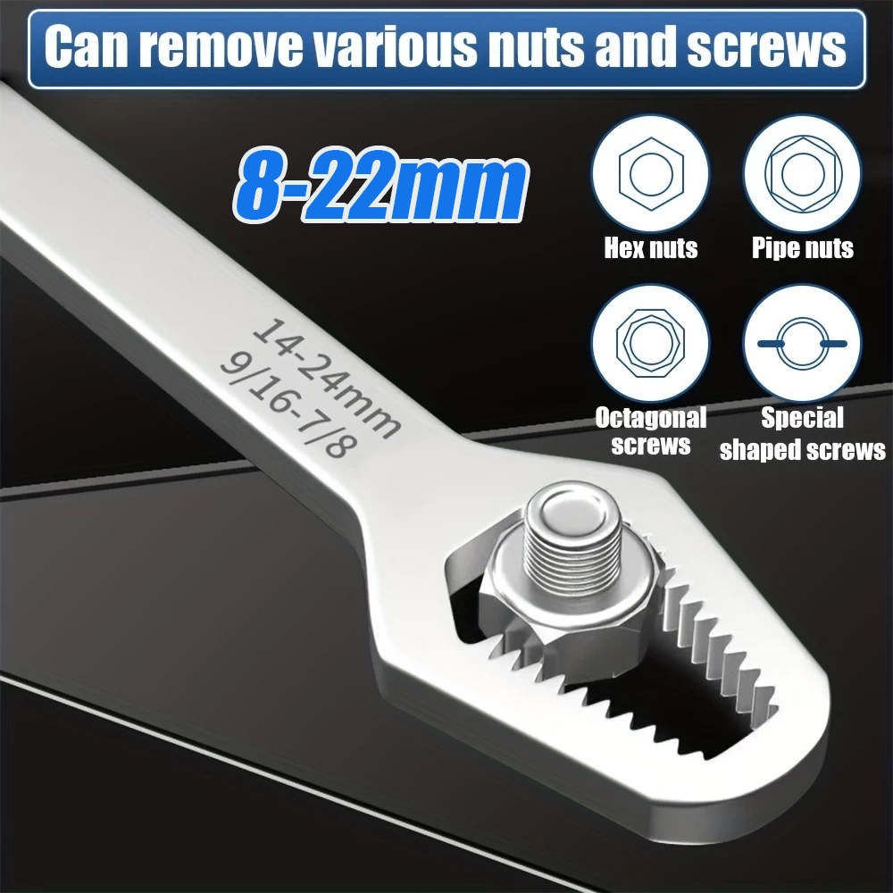Chave Boca Fixa Aço Universal 8 A 22mm Cabeça Dupla Torx