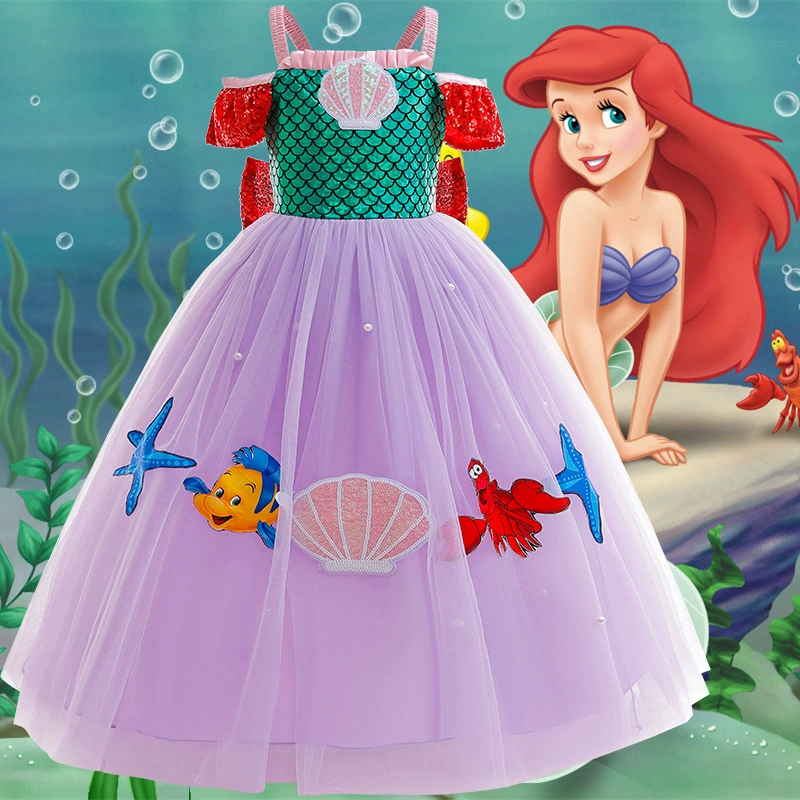 A Pequena Meninas Vestido Bonito Dos Desenhos Animados Malha De ...