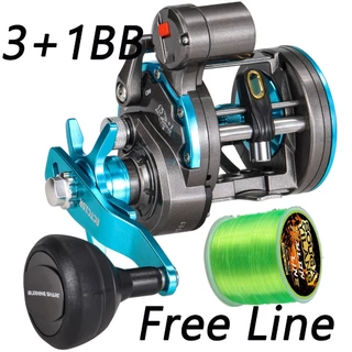 Sougayilang Carretel De Pesca 3 + 1BB , Tambor Para Mão Direita , Metal Completo 5.1 : Relação Geat Marítima