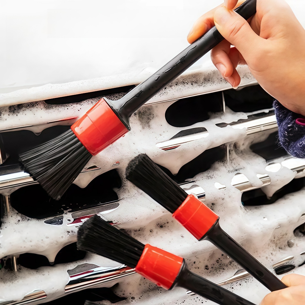 Kit 5 Pincel Automotivo Detalhamento Limpeza Interno e Externo