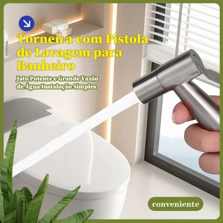 Heemli Banheiro Ducha Higiênica Torneira Lavagem para Vaso Sanitário Pressurização por Ar em Aço Inoxidável Kit de Peças
