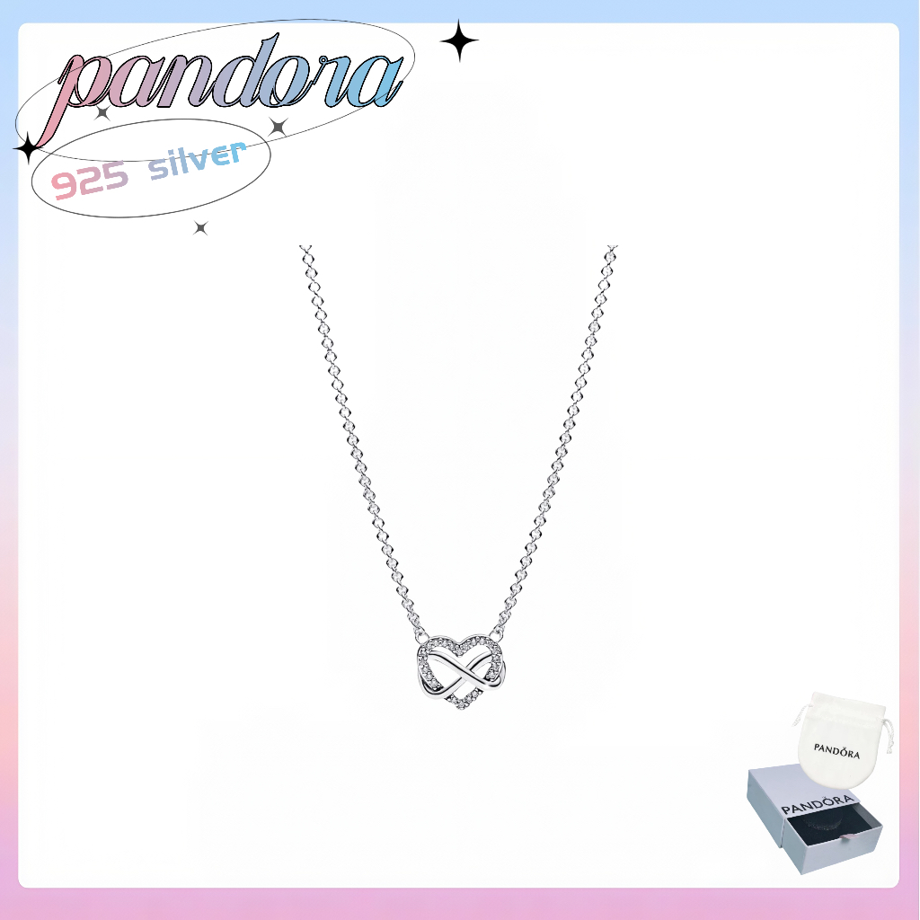 PANDORA original Genuíno S925 Joias De Prata Espumante Infinito Coração ...