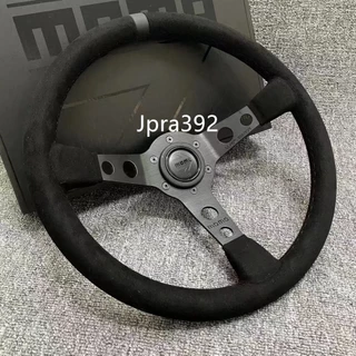 Volante De Carro Em Camurça MOMO De 14 " Drift Racing Black Edition