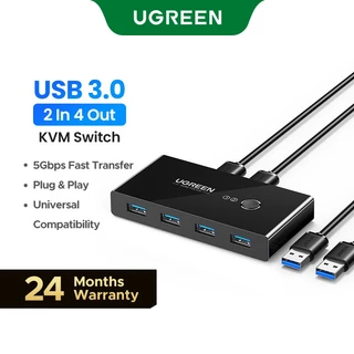UGREEN USB Interruptor KVM 3.0 2.0 Para PC Teclado E Mouse Impressora Windows10 2 PCs Compartilhar 4 Dispositivos em Oferta na Shopee