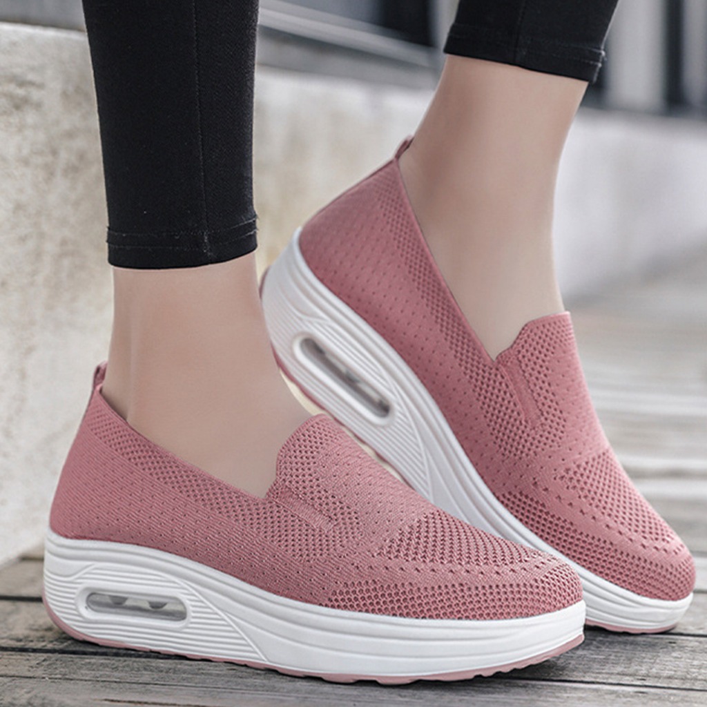 Deslizamento Feminino Em Sapatos De Caminhada Confortáveis Tênis De ...