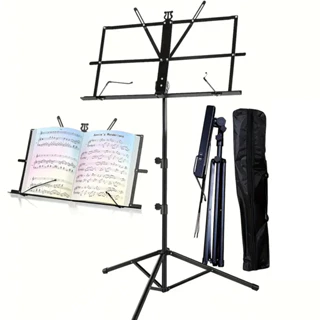 Estante Partitura Pedestal Musical Dobrável Tripé Apoiador em Oferta na Shopee