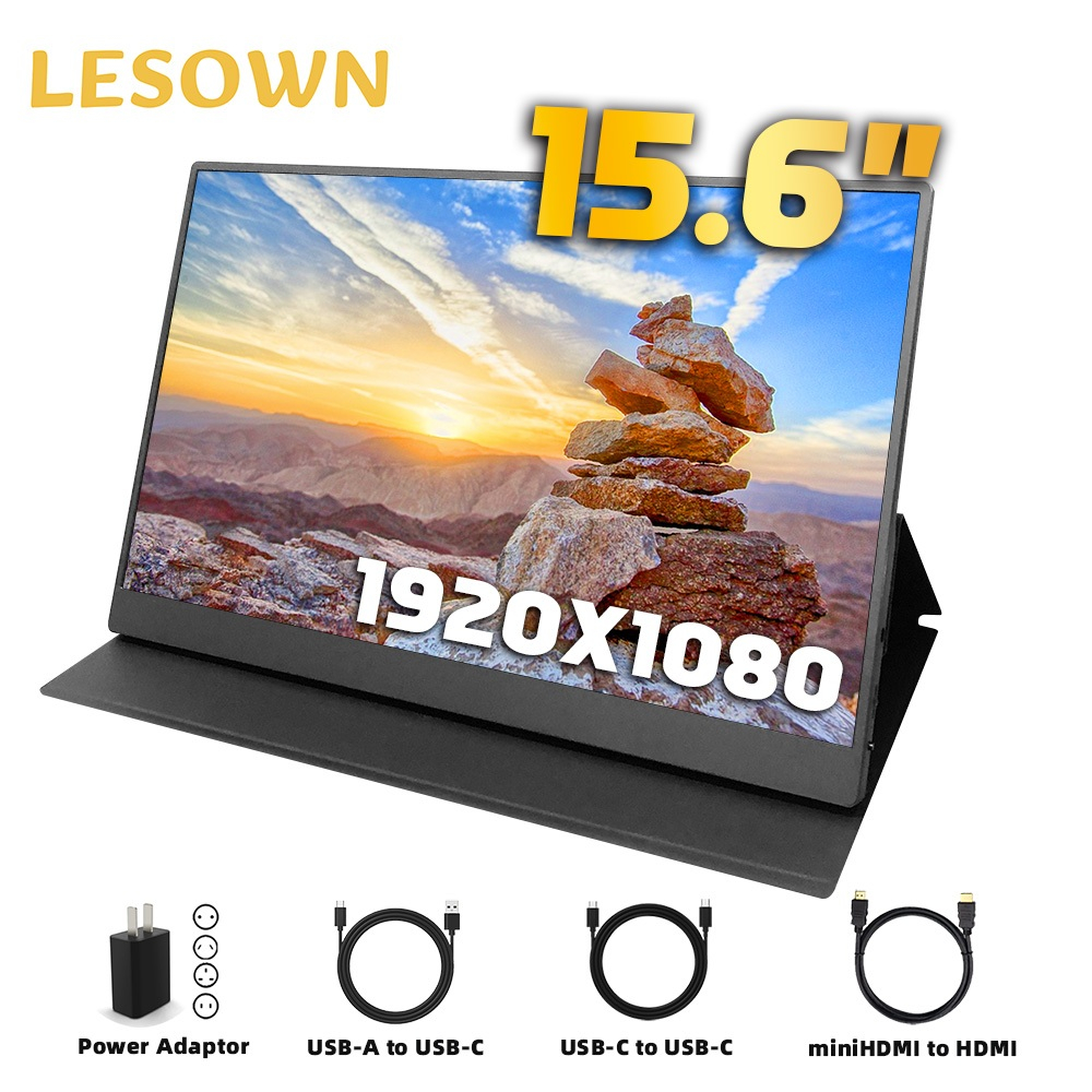 LESOWN Portátil 2K 1920 * 1080 IPS Monitor 15.6 Polegada Touchscreen ...