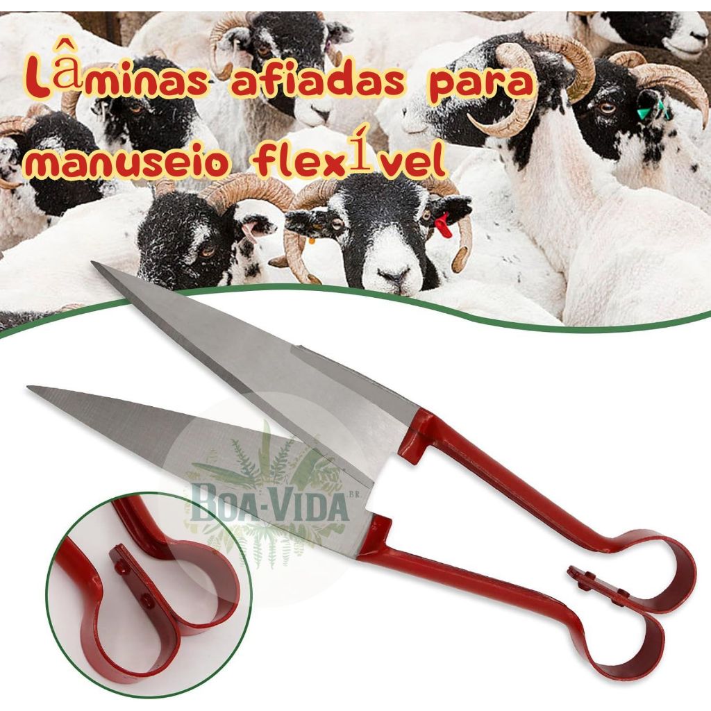 Tesoura Para Poda e Tosa Aparar Crinas Tosquia Jardim Cavalos Ovelhas ...