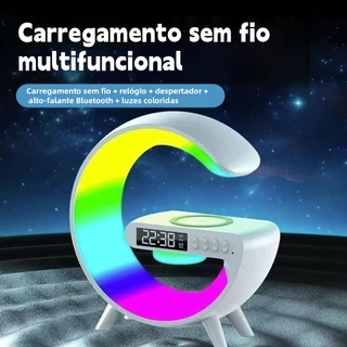 Alto-Falante Bluetooth Inteligente + Luz LED RGB (Com/Sem Relógio)-Estação Multifuncional De Música E Decoração