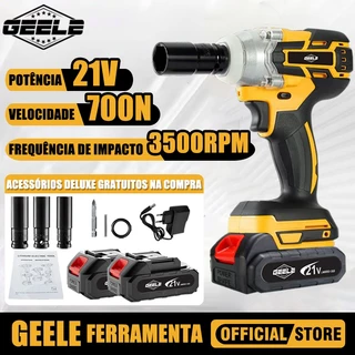 Chave De Impacto Parafusadeira Furadeira 2 Baterias 21v GEELE