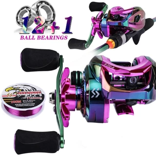 Carretel de pesca Sougayilang Carretel de fundição de metal 12+1bb 10kg / 22lb Taxa de velocidade de força