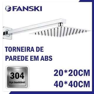 Gabinete De Chuveiro Quadrado Em Aço Inoxidável INOX 20 Com Barra De Apoio De 40 cm