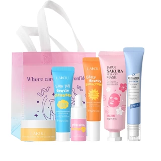 LAIKOU Ceramida Kit De Viagem Fortalece A Hidratação Da Barreira Pele Com Creme Para Os Olhos Bonus E Máscara Peel-off S em Oferta na Shopee