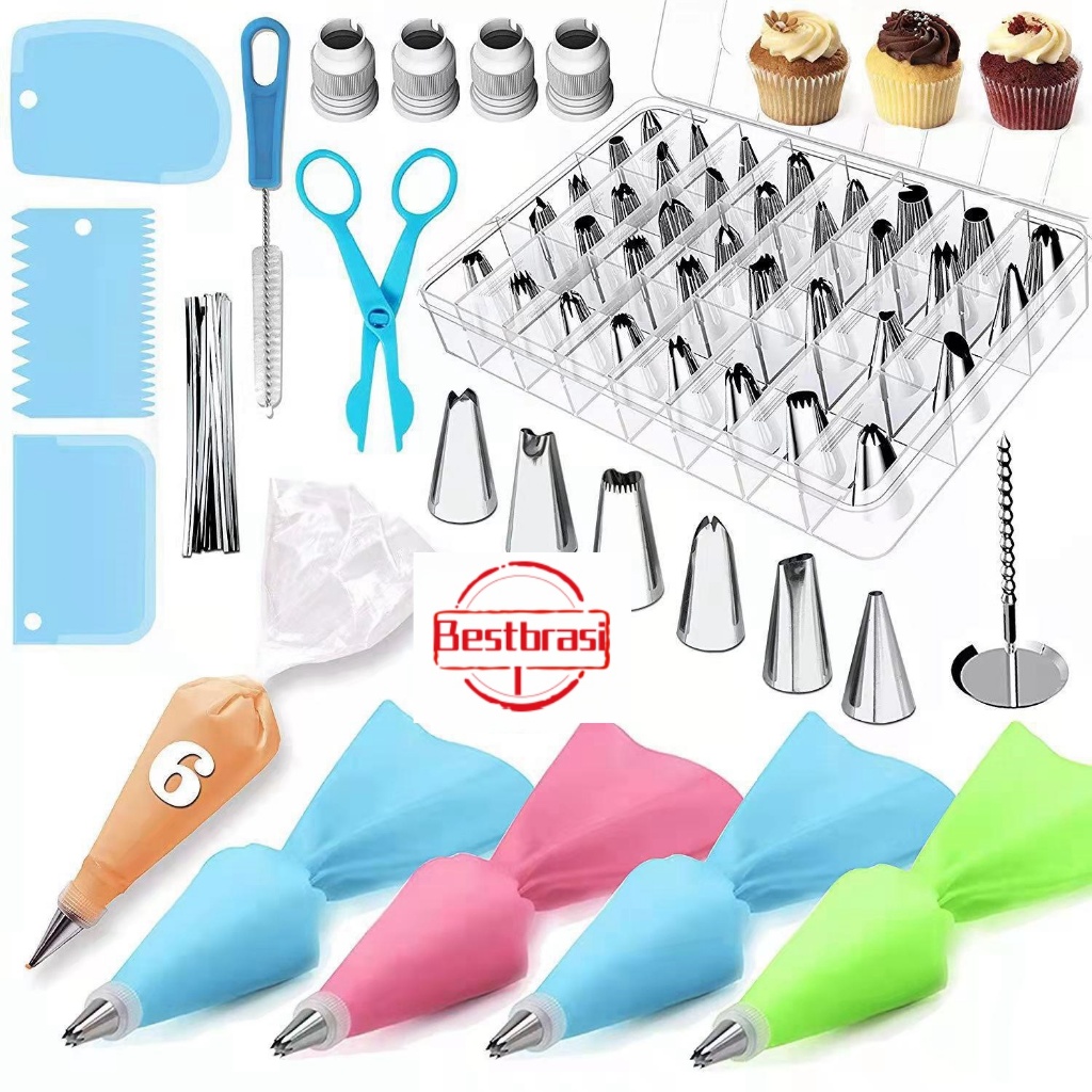 Kit Confeiteiro 72 Peças Bicos Inox Para Confeitar e Decorar