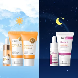 LAIKOU Conjunto De Cuidados Com A Pele Diurno E Noturno Para Iluminar , Reparar O Tom Da , Clareamento , Brilho , Lisa em Oferta na Shopee