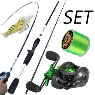 Sougayilang 1.8m Conjunto Completo De Vara De Pesca Carretel Linha Isca Corda Fibra Carbono 7.2 : 1 Arrasto Máximo 10kg