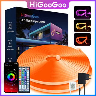 Fita Led Mangueira Neon RGB 5/10 Metros Controle Remoto Bluetooth IP65 À Prova D