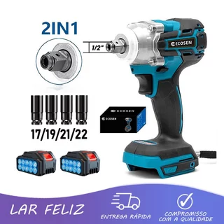 Chave De Impacto Sem Fio Hagra 21v Com Caixa DePortátil 1/2" Carregador Bivolt