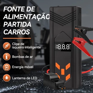 8000mMAh Multi-função 4 em 1 16.8V Auxiliar Partida Bateria Portátil Compressoar Emergência Bomba Inflator LED Lanterna