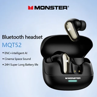 Monster MQT52 Fone De Ouvido Bluetooth Gamer Sem Fio Com Redução De Ruído e Bateria de Longa Duração para Música em Oferta na Shopee