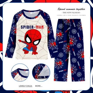Pijamas Infantis Meninos Moda Impressa Desenho Animado Casual Homewear Terno De Manga Comprida em Oferta na Shopee