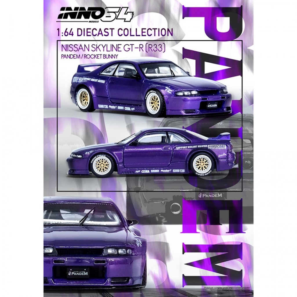 ミニカー inno64 GT-R(R33)PANDEM/ROCKET BUNNY Inno64 IN64-R33P-PPL 1/64 Nissan Skyline GT-R R33 PANDEM ROCKET