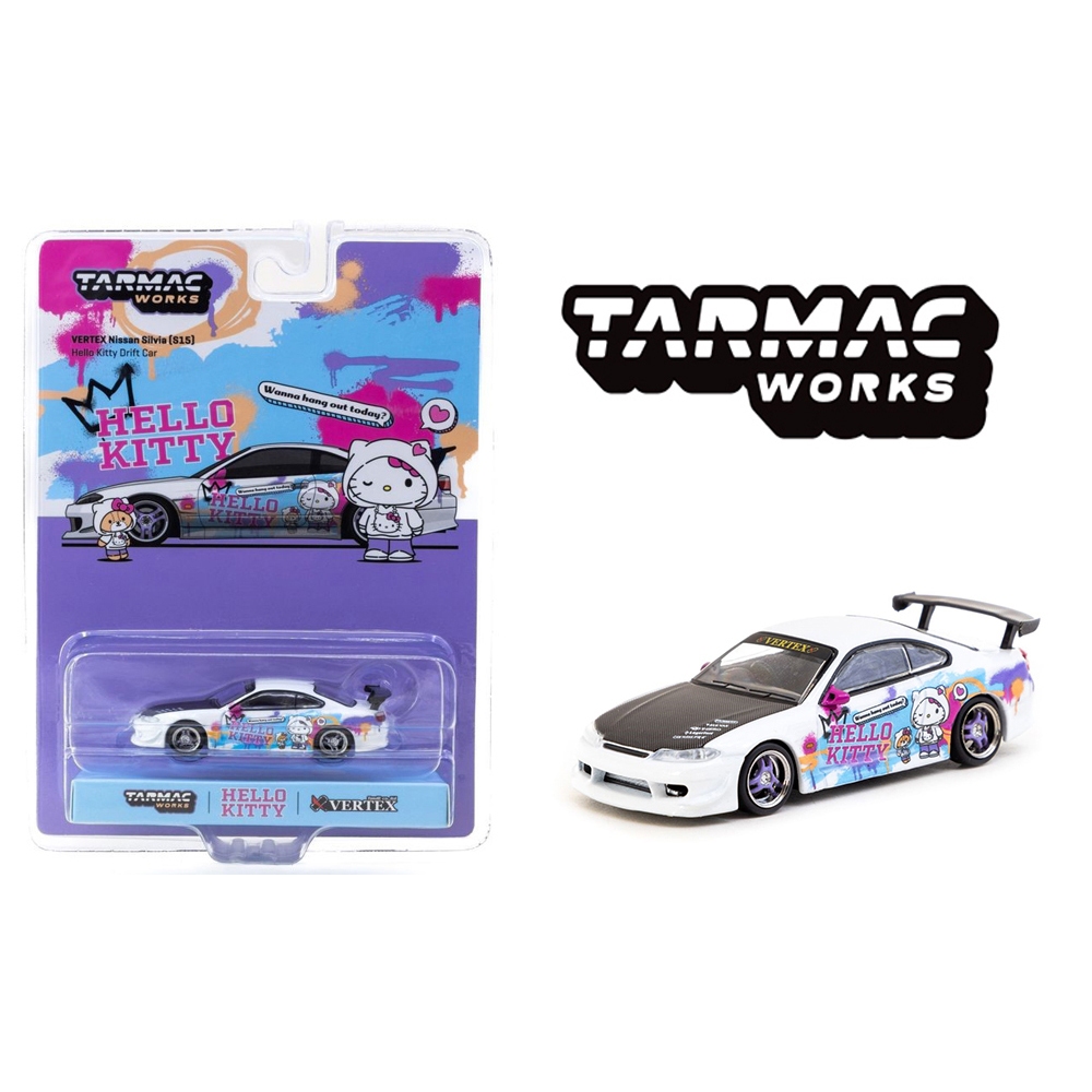 Tarmac Works T64G-023-HK2 1/64 VERTEX NISSAN SILVIA S15 Olá KITTY