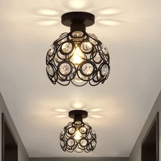 Lâmpada De Teto De Cristal Moderna Simplicidade Corredor Sala De Estar Varanda Quarto (85-256V)