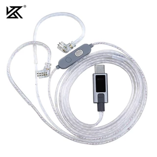KZ M2 Cabo De Fone De Ouvido DAC Decodificação Tipo C Microfone Duplo Banhado A Prata Atualização Cabos IEM Com Interrup