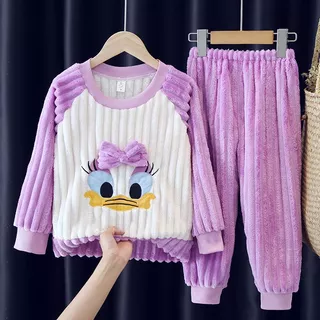 2025 Outono Inverno Crianças Conjunto De Pijama Dos Desenhos Animados Margarida Mickey Mouse Menino Meninas Quente Manga em Oferta na Shopee