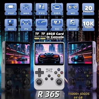 15000 jogos vídeo game console portátil R36S 64g Linux tela IPS 3.5 polegadas a pronta entrega