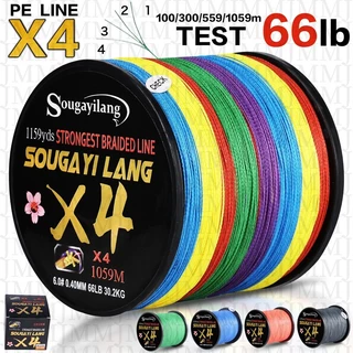 Sougayilang Nova Linha De Pesca 300M 4X Trança PE Puxar Teste 30KG Forte