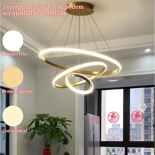 3 Cores em 1 luz Lustre Para Sala Lustre Pendente Cozinha Luminária de Teto Led Nordic Moderno Decoração Para Sala