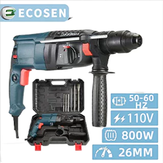 Martelete Rotativo Rompedor Parafusadeira e Furadeira de Impacto Potência de 800W 110V + Maleta Acessórios