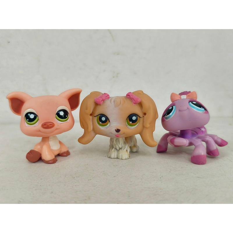 3 Pçs/Lote LPS Figura Porco Cão Aranha Roxa # 79 Brinquedo Infantil Da ...