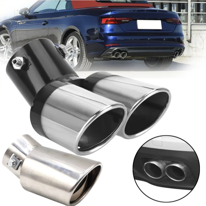 Tubo De Escape Para Carro Com Ponta De Aço Inoxidável E Silenciador Automático