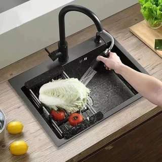 Cuba Para Pia Gourmet Preta Cozinha Aço Inox Com Comcesta de Drenagem Acessório!!! em Oferta na Shopee