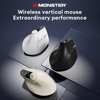 Monster M2 MAX Mouse Bluetooth Sem Fio Antiderrapante Design Ergonômico Luz Multi Dispositivo Compatível Com Bateria De em Oferta na Shopee