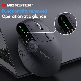 Monster M2 PRO Mouse Sem Fio 2.4G Bluetooth Compatível Com Vários Dispositivos Bateria De Longa Duração E Baixa Latência
