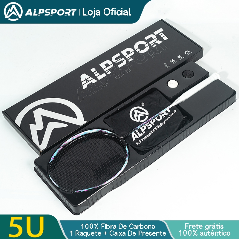 ALPSPORT Cyberpunk 28LBS Original Raquete de Badminton 5U/G5 Fibra de ...