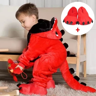 Menino Onesies Criança Dinossauros Pijamas Crianças Animal Dos Desenhos Animados Sleepers Traje Do Bebê Inverno Menina J em Oferta na Shopee
