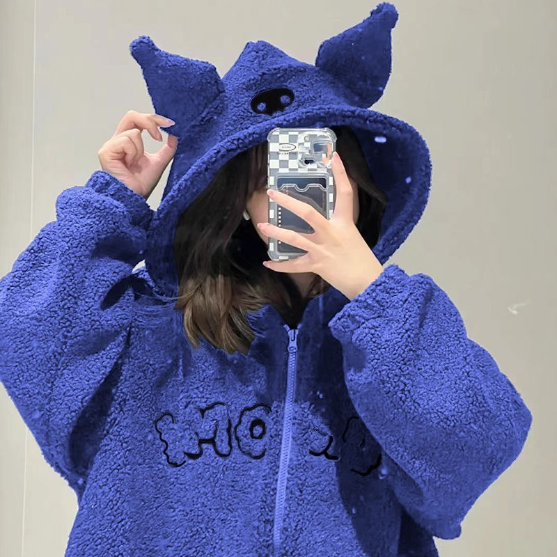 Capuz Kuromi Bordado Fofo De Pelúcia Espessado Mulheres | Shopee
