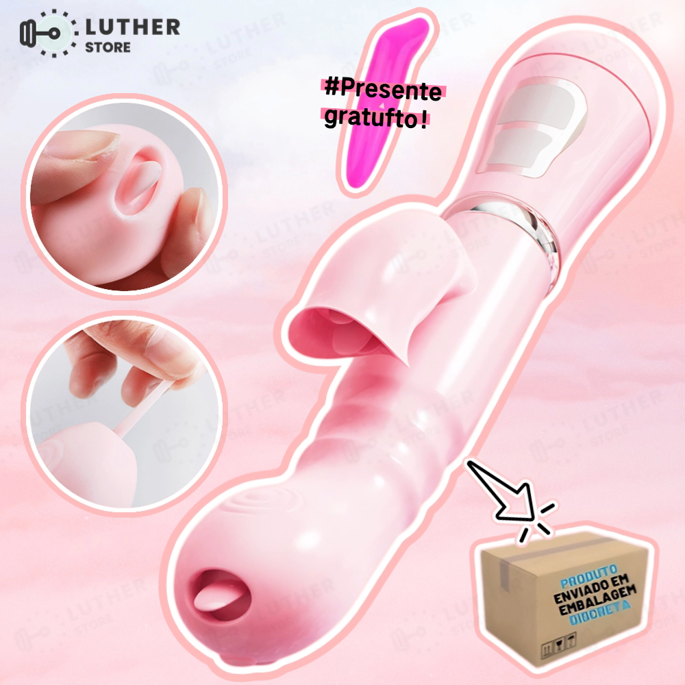 Vibrador Recarregável Estimulador de Clitóris Língua Ponto G Oral Vagina ZDB-13 Vibrador coelho super estimulante