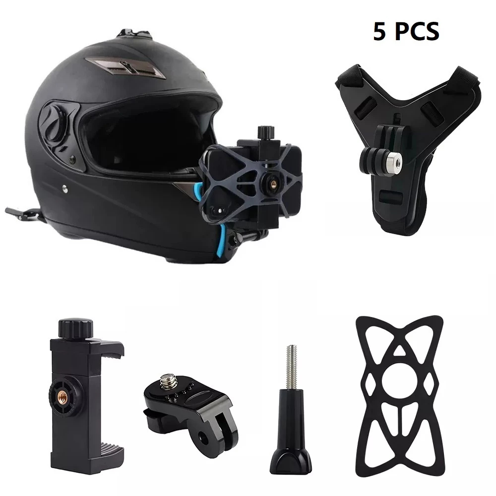 Suporte Câmera Celular Gopro Para Capacete Posição De Queixo